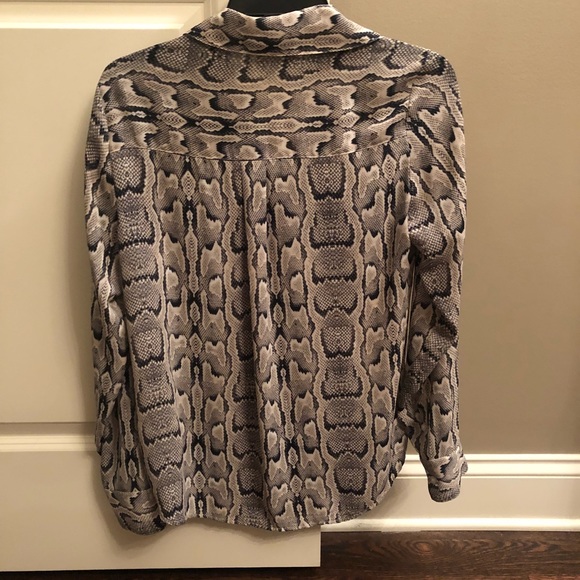 Snakeskin Portofino roll tab long sleeve top - Picture 4 of 4